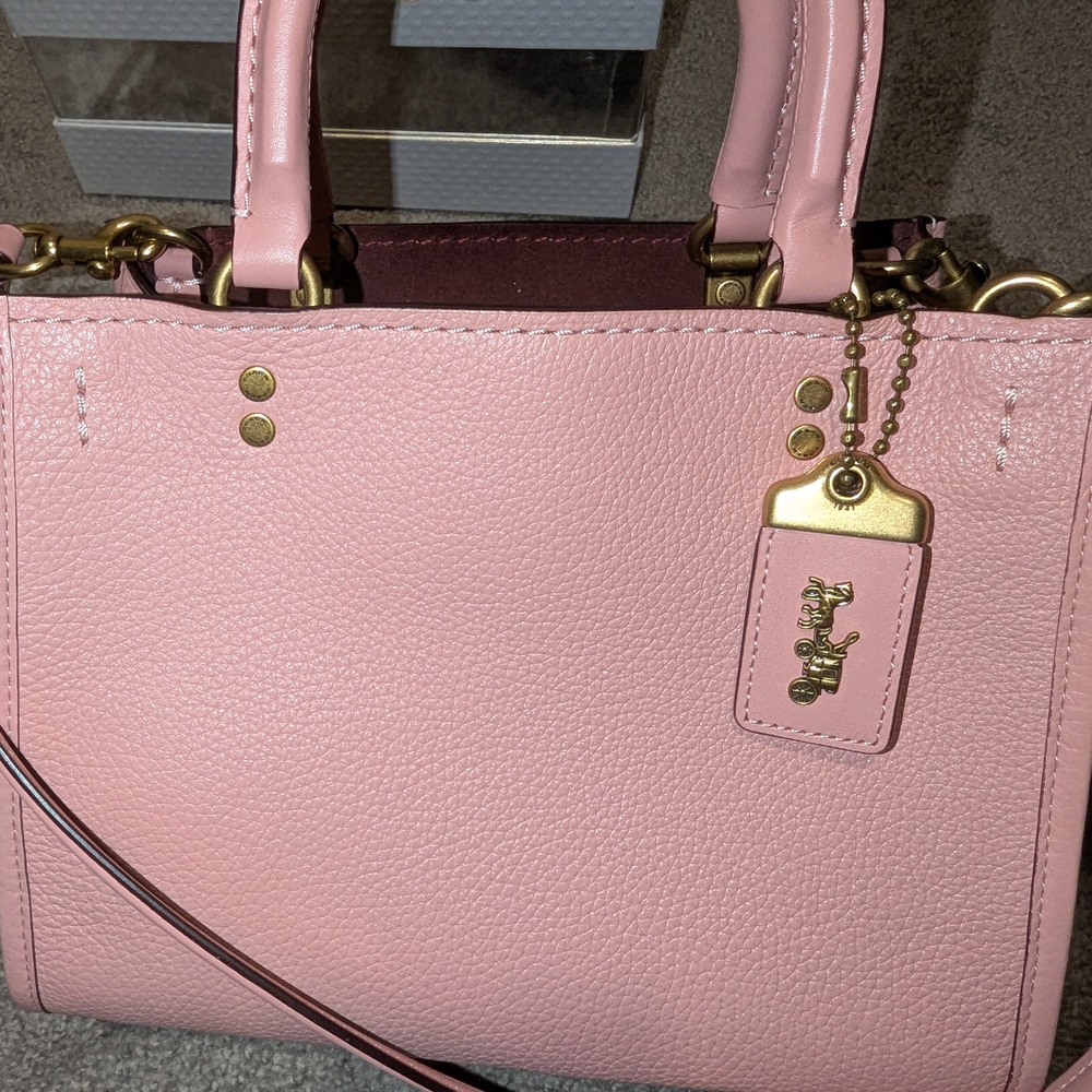 Coach Pink Leather Tote Bag